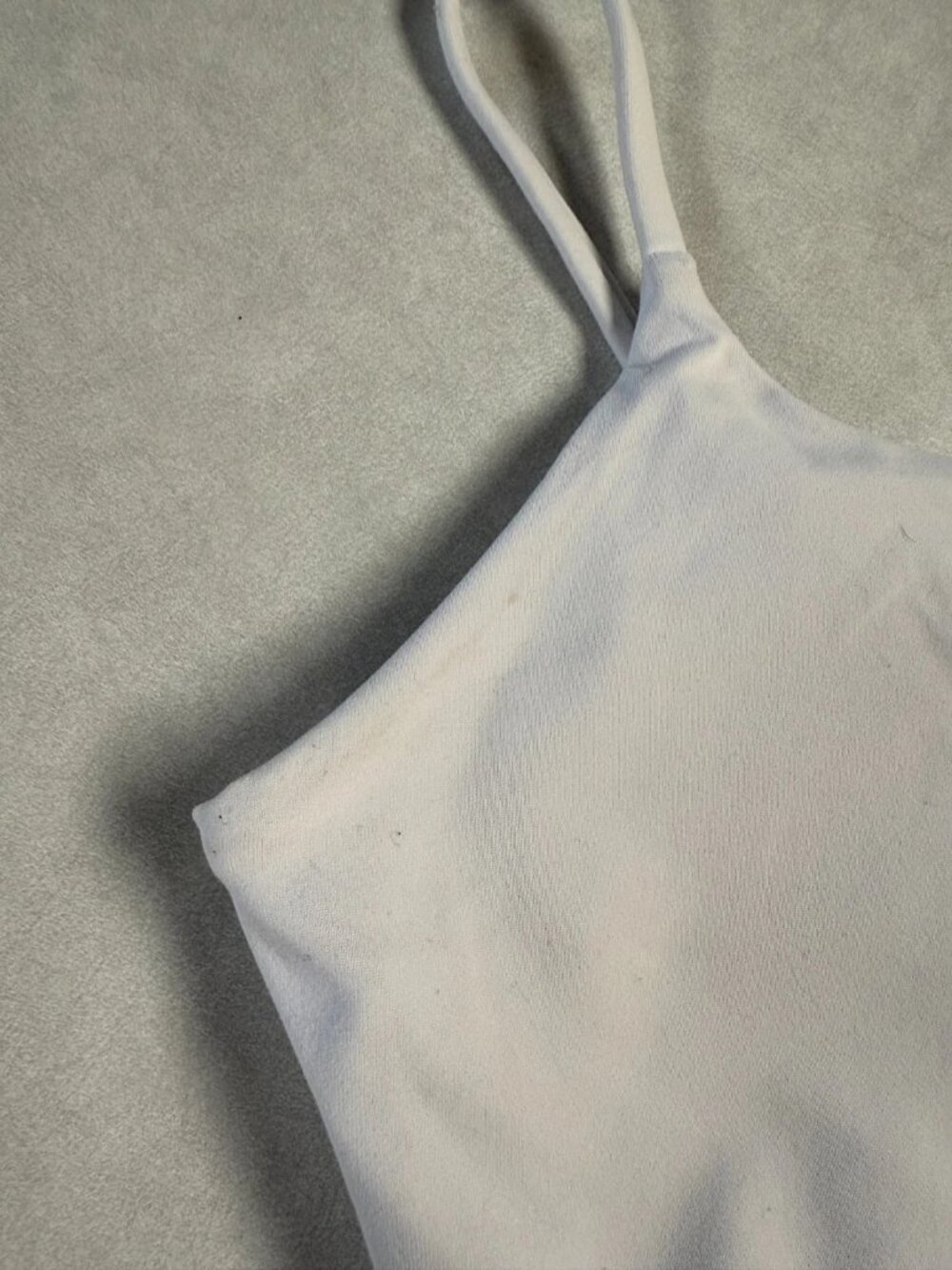 WORN Lemedy Womens Spaghetti Straps Padded White Sports Bra Top Size L - Picture 2 of 5